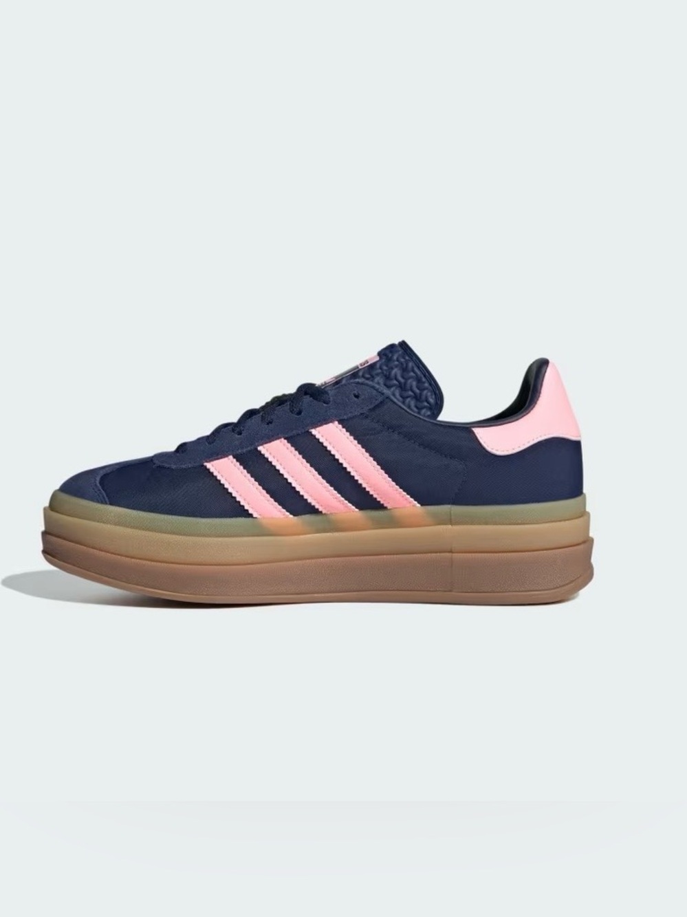 WORN ONCE INDOOR adidas Women's Platform Sneaker — Navy with Pink Accents